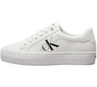 Calvin Klein Donna Sneakers Vulcanizzate Vulc Flatform Laceup Low Lth Zeppa, Bianco (Bright White), 39