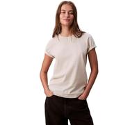 Calvin Klein Donna T-Shirt Maniche Corte Archive Jersey Tee con Scollo Rotondo, Beige (Vanila Heather), L
