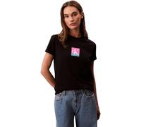 Calvin Klein Donna T-Shirt Maniche Corte Classic Boxed Monogram con Logo, Nero (Black), XS
