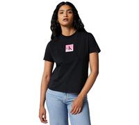 Calvin Klein Donna T-Shirt Maniche Corte Classic Fit Tee in Cotone, Nero (Black), M