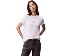 Calvin Klein Donna T-Shirt Maniche Corte Classic Logo Tee in Cotone, Bianco (Brilliant White), L