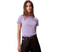 Calvin Klein Donna T-Shirt Maniche Corte Classic Tee Scollo Rotondo, Viola (Soft Lavender), L