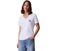 Calvin Klein Donna T-Shirt Maniche Corte Confezione da 2 Logo Tee con Scollo a V, Bianco (Brilliant White), L