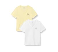 Calvin Klein Donna T-Shirt Maniche Corte Confezione da 2 Logo Tee Scollo a V