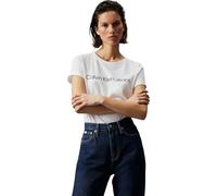Calvin Klein Donna T-Shirt Maniche Corte Core Logo Slim Fit Tee Scollo Rotondo