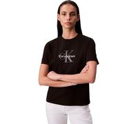 Calvin Klein Donna T-Shirt Maniche Corte Hero Classic Monologo Tee con Scollo Rotondo, Nero (Black), XS