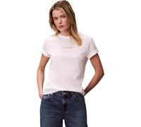 Calvin Klein Donna T-Shirt Maniche Corte Multi Logo Classic con Scollo Rotondo, Bianco (Bright White), S