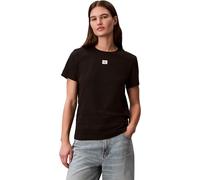 Calvin Klein Maglietta da Donna SS Woven Label Classic Fit LV047F227G, Nera, S