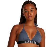 Calvin Klein Donna Top Bikini a Triangolo Allacciatura sul Collo, Blu (Grisaille), XS