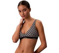 Calvin Klein Donna Top Bikini Bralette con Scollo a U, Nero (20242 Icon Cotton Emblem W Black), S
