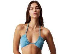 Calvin Klein Donna Top Bikini Bralette in Tessuto Increspato, Blu (Adriatic Blue), XS
