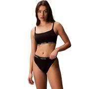 Calvin Klein - Top bikini stile bralette con scollo squadrato e fascia con logo nero S