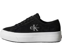 Calvin Klein Donna Vulc Flatf Laceup Suede HW0HW03088 Basso Top, Nero (CK Black), 4