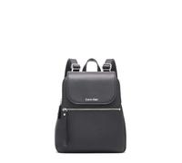 Calvin Klein Elaine Bubble Lamb - Zaino con patta per chiavi, Nero/Argento Hampton Pebble, taglia unica