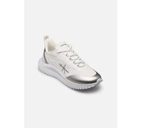Calvin Klein Donna Sneakers Runner Eva Low Lace Mix Sportive, Bianco (Bright White/Silver), 38 EU