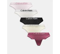 Calvin Klein - Extra Soft Cotton - Confezione da 5 perizomi nero/rosa/giallo-Multicolore L
