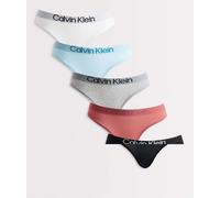 Calvin Klein - Extra Soft Cotton - Confezione da 5 slip neri/rossi/blu-Multicolore S