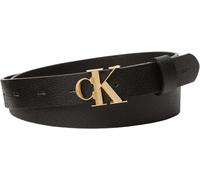 Calvin Klein Facted Ck Buckle 25Mm Pebble YIH - BLACK ANTIQUE LIGHT GOLD 75