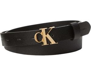 Calvin Klein Facted Ck Buckle 25Mm Pebble YIH - BLACK ANTIQUE LIGHT GOLD 75