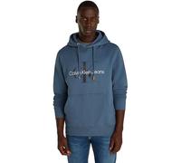 Calvin Klein Felpa Uomo Seasonal Monologo Regular con Cappuccio, Blu (Blue Coast), 5XL