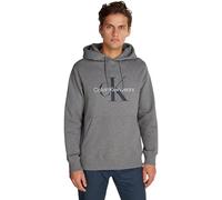 Calvin Klein Felpa Uomo Seasonal Monologo Regular con Cappuccio, Grigio (Grey Heather), XS