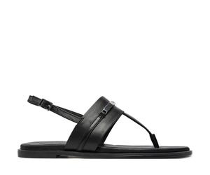 Calvin Klein - Flat TP Sandal Metal Bar LTH - - Shoes - Donna - Nero - 38 EU
