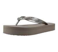 Calvin Klein Flatform Flip Flop Met TPU Hw0hw03120, Infradito Donna, Grey (Desert Taupe), 38 EU
