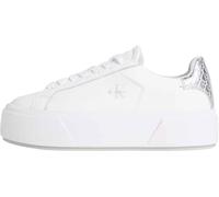 Calvin Klein Flatform Lace Up Lth Met Yw0Yw01929, Basso Top Donna, White (Bright White/Silver), 37 EU