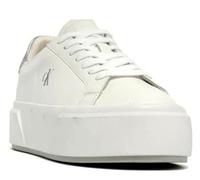 Calvin Klein Flatform Lace Up Lth Met Yw0Yw01929, Basso Top Donna, White (Bright White/Silver), 39 EU