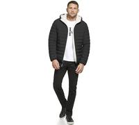 Calvin Klein Giacca con cappuccio da uomo, trapuntata, sherpa lined, Piumino con cappuccio, ebano, M