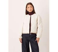 Calvin Klein - Giacca trapuntata bianco sporco con fodera lucida e logo XS