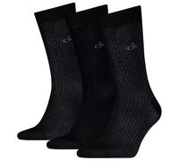 Calvin Klein Giftbox Dropneedle Grid Classic Sock, Nero, Taglia Unica (Pacco da 3) Uomo