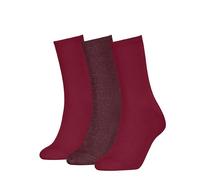 Calvin Klein Giftbox Lurex Stripe Calzino Classico, Rosso Bacca, Taglia Unica (Pacco da 4) Donna