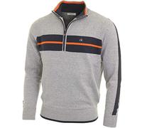 Calvin Klein Golf Herren CK Vertex - Maglione con mezza zip, Argento, L