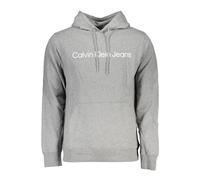 Calvin Klein "Gray Cotton Men Sweater with Hood and Central Pocket" - L