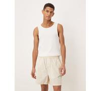Calvin Klein - Heritage Crest - Pantaloncini del pigiama in popeline crema a righe in coordinato-Bianco 46