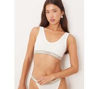 Calvin Klein - Heritage - Reggiseno a triangolo leggermente foderato in cotone bianco acceso M