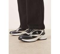 Calvin Klein - Hike Runner - Sneakers da corsa stringate in rete nere con dettagli argentati-Nero 41