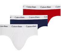 Calvin Klein Hip Brief 3Pk 0000U2661G, Slip, Uomo, Multicolore (White/Red Ginger/Pyro Blue), M