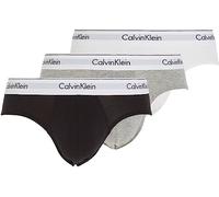 Calvin Klein Hip Brief 3pk 000nb2379a, Slip A Vita Bassa Uomo, Black/White/Grey Heather, XL (Pacco da 3)