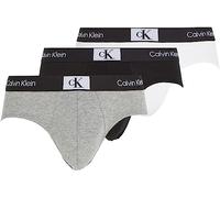 Calvin Klein Hip Brief 3Pk 000Nb3527A, Slip a vita bassa Uomo, Multicolore (Black White Grey Heather), S