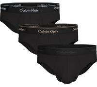 Calvin Klein Hip Brief 3Pk 40I - Black W Heavenly Iris Logo B Medium