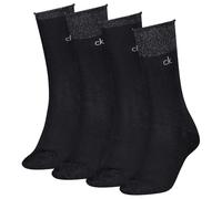 Calvin Klein Holiday Pack all Over Lurex Classic Sock, Nero, Taglia Unica (Pacco da 4) Donna