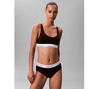 Calvin Klein Donna Bralette Lightly Lined con Fascia con Logo, Nero (Black), S