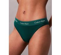 Calvin Klein - Icon Cotton Modal - Slip stile tanga verde bosco in cotone e modal XS