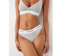 Calvin Klein - Icon Cotton Modal - Tanga grigio sgambato in cotone e modal XL