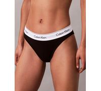 Calvin Klein - Icon Cotton Modal - Tanga nero sgambato in cotone e modal XS