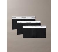 Calvin Klein - Icon - Cotton Stretch - Confezione da 3 boxer aderenti a vita bassa neri con logo-Nero 46