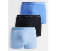 Calvin Klein - Icon Cotton Stretch - Confezione da 3 boxer aderenti in cotone elasticizzato blu/nero/blu cielo con pince-Multicolore 50
