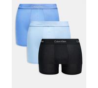 Calvin Klein - Icon - Cotton Stretch - Confezione da 3 boxer classici nei toni del blu 46